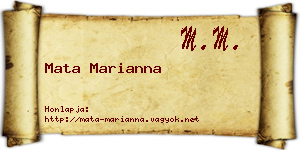 Mata Marianna névjegykártya